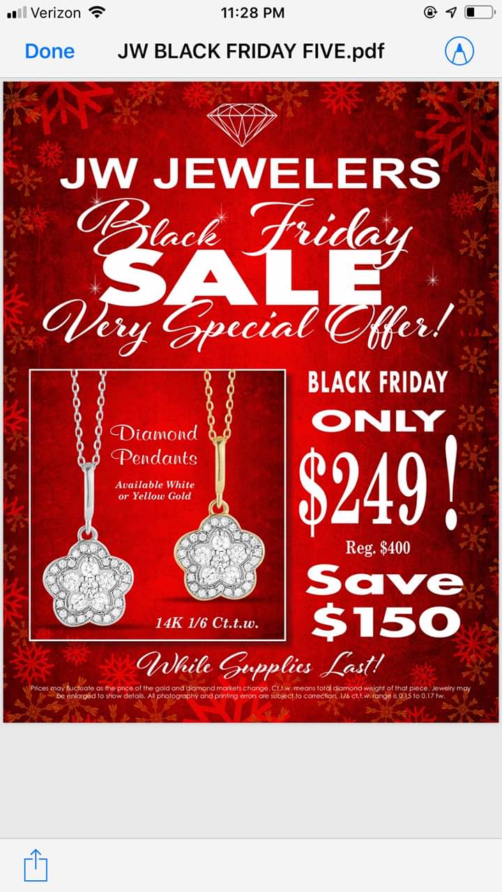 Black friday deals jewellery specials