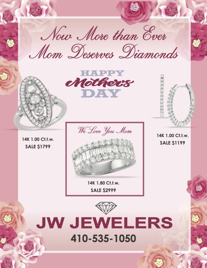 Mother’s Day Specials for 14K 1.00Ct.t.w Ring, Earrings, and Bracelet – Starting at $1,199
Here at JW Jewelers, for safe and contactless service Call 410-535-1050
