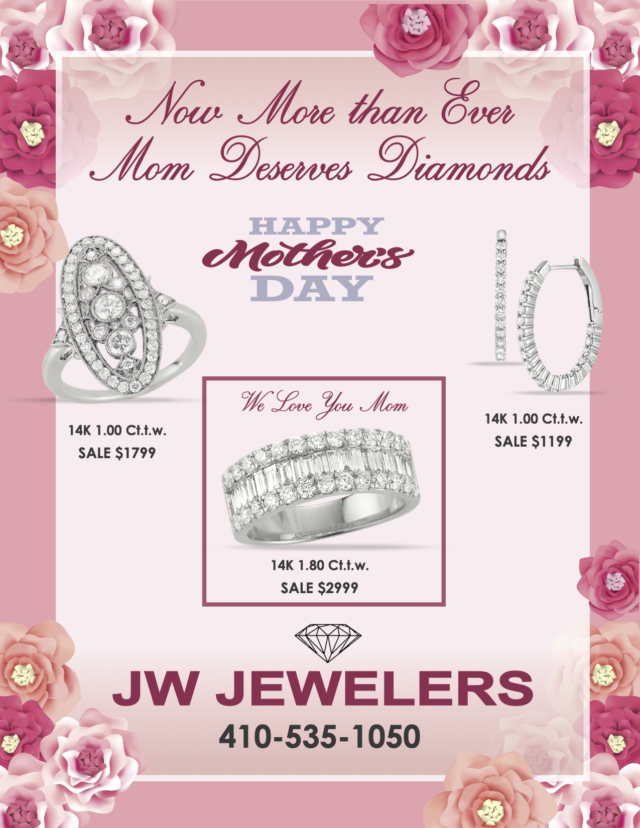 Jw Rings Motherβs Day Specials for 14K 1.00Ct.t.w Rings, Earrings, and Bracelet ...